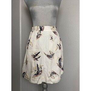 LL Bean Signature Skirt Women's XXS White Sailboat